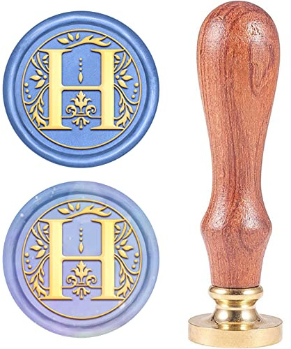 CRASPIRE Retro Alphabet Initials Wax Sealing Stamp Letter H Brass Removable