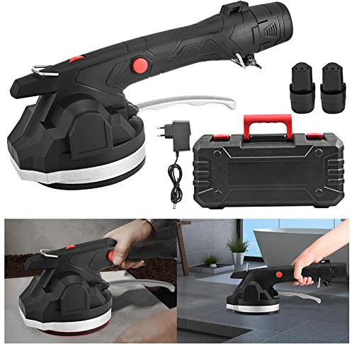 KKTECT Macchina per piastrelle da parete Piastrellista portatile per piastrelle Portante 100 kg Livellatore automatico Strumento di vibrazione per la posa di piastrelle a parete Con ventose 128x128mm