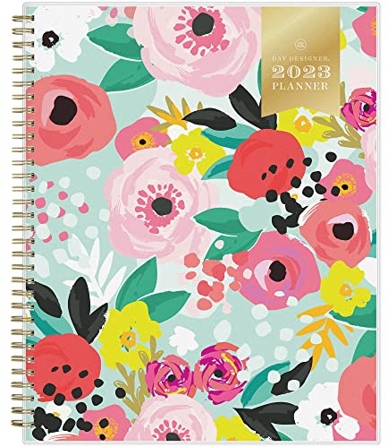 Day Designer für Blue Sky 2023 Wochen- und Monatsplaner, 21,6 x 27,9 cm, mattierte Abdeckung, drahtgebunden, Secret Garden Mint (140101-23)
