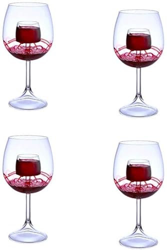 Habiba Copas de Vino Tinto Premium Borde Fino Copa de Vino de Tallo Largo Juego de Copas de Vino de Cristal Gran Regalo para Cualquier ocasión Cristalería