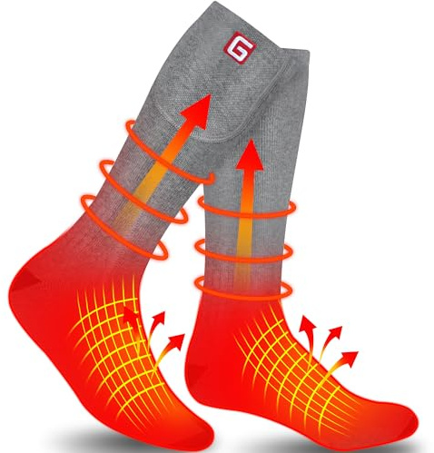 G Beheizte Socken Männer Frauen Batteriesocken wiederaufladbare elektrische Socken batteriebetriebene Akku Beheizte Socken Winter Thermo Heizsocken Batteriesocke Skifahren Radfahren Jagd Fußwärmer