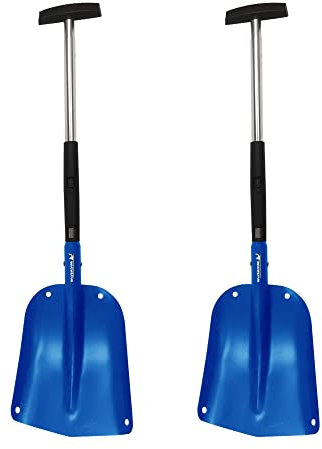 Michelin Ultrakompakte 101,6 cm faltbare Schneeschaufel für Auto-Notfall, blau, Teleskopgriff, zusammenklappbar, leicht, Winter-Überlebensausrüstung, für SUV, LKW, Schneemobil, Camping, 2 Stück
