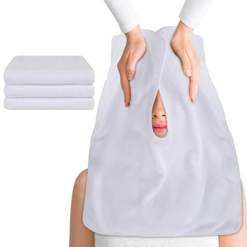 SINLAND, Asciugamani per estetista in microfibra per la rimozione di maschere per il viso, panno morbido per il viso con design con fori, asciugamani per spa per massaggio e pulizia del viso con