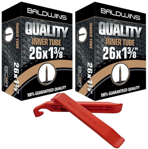 Baldwins Fahrradschläuche Presta/französische Ventile, 66 cm x 3,5 cm, 2 Stück
