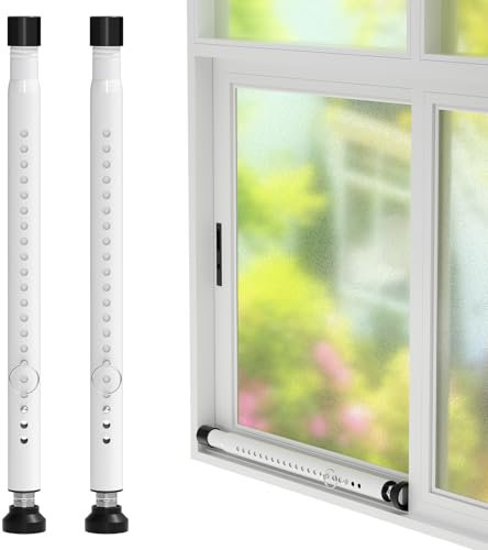 Fenster-Sicherheitsstange, 2er-Pack, 40,6 bis 130,6 cm, verstellbare Schiebetür-Schließstange, Doppelnutzung, Sicherheitsstange oder Fenstersicherheitsschloss, kindersicher, Fenstersicherheitsleiste,