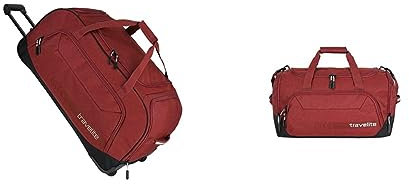 Travelite Trolley Reisetasche Größe XL & M: Praktische Reisetasche für Urlaub und Sport, 120/45 Liter, Rot