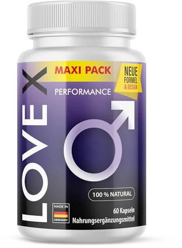 Love X – Convient aux hommes - avec L-arginine, L-citrulline, maca - Contenu : 60 gélules