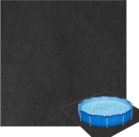 Pool Unterlage Outdoor,Poolmatten Schutzboden,Poolunterlage rutschfeste Unterlage 4 Meter,Bodenschutzmatte Bautenschutzmatte,Verhindert Löcher Wasserabsorbierende Filzmatte,Pool Zubehör(Quadrat)