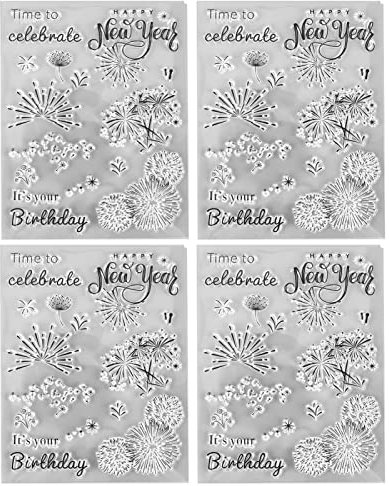4 Stück Blumenkranz Spitze Klare Stempel Silikonstempelkarten, Blumenhintergrund Transparente Silikonstempel, transparente Vorlagen für Scrapbook-Bastelarbeiten
