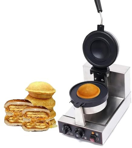 LSHFYV Commercial Hamburger Waffle Maker, 1300W Hamburger Waffle Maker, Sandwich Press for Home and Commercial Use, Hamburger Mold, Non-Stick Ice Cream Burger Maker,A