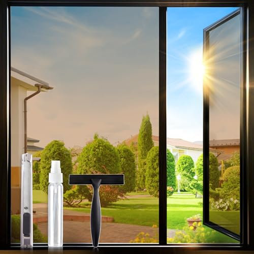 Lifetree Film miroir, étanche aux chocs, brise-vue de l'extérieur, 44,5 x 200 cm, film de protection solaire avec protection UV et protection contre la chaleur, autocollant, idéal pour salon et bureau