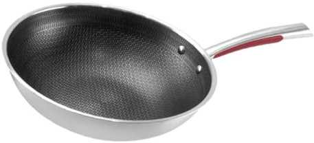 MOTHNUR Wok mit Wabenstruktur Antihaft Bratpfanne für Induktionsherde Ergonomischer Griff Kompakte Größe für Einzelpersonen Gleichmäßige Wärmeverteilung