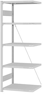 eurokraft | Steckregal | Bauart leicht | einseitig | HxBxT 2000 x 750 x 500 mm | grau | Anbauregal