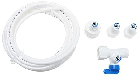 HOMSFOU 5 Meter Ice Maker Water Supply Hose Connector Kit Ice Machine Line Connector Piping Adapter for Refrigerator