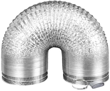 Flexibler Abluftschlauch Hält Hohen Temperaturen Stand Lüftungsschlauch mit Stahldraht Innen Flexibel Luftleitungen aus Aluminium Rohr für Klimagerät, Trockner, Abzugshaube(5m,250mm)