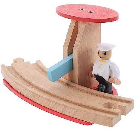 HOOTNEE Holz Straßenblock Bahnsteig Modell Eisenbahn Zubehör Spielzeug Für Junge Mädchen DIY Simulations Spielset Zum Bauen Von Holzeisenbahnen