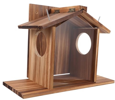 LIOOBO Wetterfeste Holz Eichhörnchen Futterstation Für Draußen Stabiles Futterhaus Mit Einfachem Design Praktische Futterspender Für Garten Und Balkon Hirschhaus Zur Ansiedlung Von Eichhö