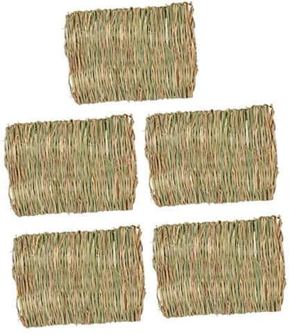 UKCOCO 5 pièces Tapis pour Lapin Tissé Lot de Tapis de Lit pour Petits Animaux Lit Douillet Mâcher pour Cochons Dinde et Hamsters Accessoire Cage Protecteur et