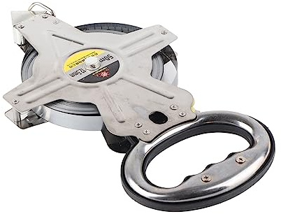 Itonash Steel Tape Measure, 50m 164ft Open Reel Portable Measuring Tape with Ergonomic Handle, for Site Survey Construction Plant