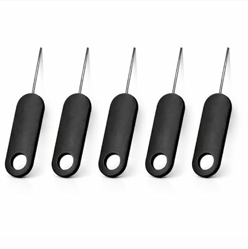 MOBILE CRAFT GLOBAL SIM Ejector Tool Pin for iPhone & Samsung – SIM Card Removal Tool for Phone Repair & SIM Tray Replacement, Strong Metal SIM Opener, Multi-Color (Pack of 5) (5X BLACK)