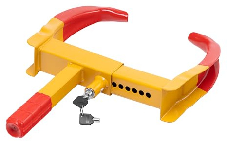 Radkralle Auto Diebstahlschutz Radsperre mit Sicherheitsschloss für PKW & Anhänger, verstellbar 50–70 cm, bis 230 mm Reifenbreite