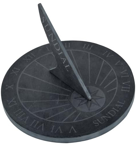 Große Sonnenuhr aus Schiefer, rund ? 25 cm Durchmesser