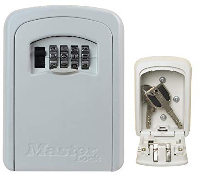 Master Lock Caja Fuerte para Llaves [Mediana] [Montaje Mural] [Blanco] - 5401EURDCRM - Caja de Seguridad