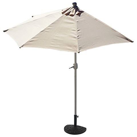 Mendler Ombrellone da parete balcone salvaspazio mezzaluna semicircolare Parla - 135x260x252cm avorio con base