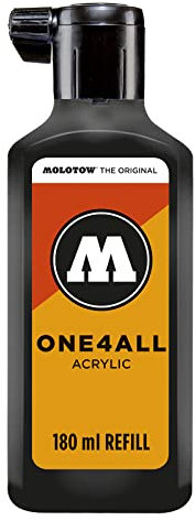 Molotow ONE4ALL Refill Acryl, Farbe 180 signal schwarz 180 ml, Nachfülltinte für Permanentmarker