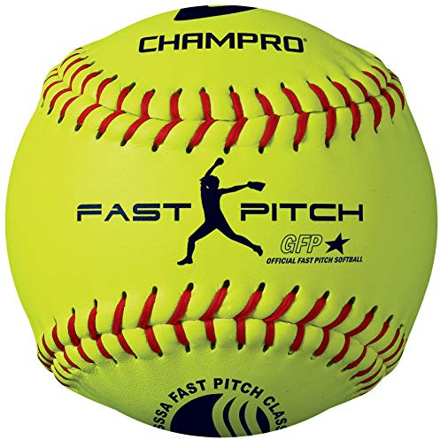 CHAMPRO USSSA 11 Fast Pitch Softballs with Durahide Cover and .47 COR, 12 Pack