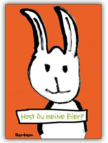 Kartenkaufrausch 4 Osterkarten (4er Set): Lustige Osterkarte mit frechem Osterhasen: Hast Du meine Eier?