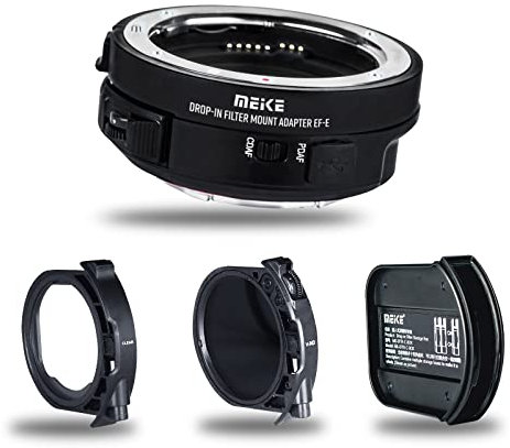 Meike MK-EFTE-C VND Autofokus Mount Objektivadapter mit Variabler ND- und UV-Filter Konverter für Canon EF/EF-S Objektive auf Sony E Mount Kameras A9 A7III A7II A7 A7R3 A7R4