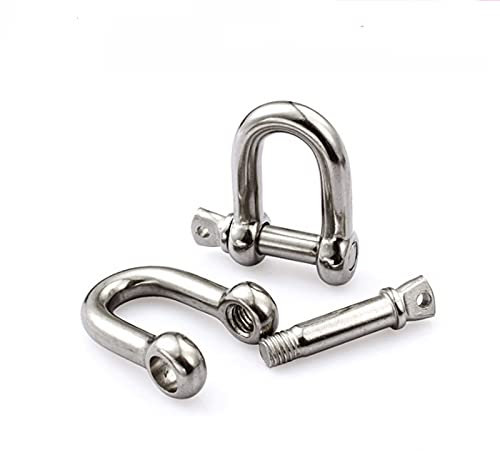 MAYyhem 5 Stücke M4 M5 M6 M8 M10 M12 M14 M16 Gerade D Schäkel Kurze Edelstahl Brechen D Rigging Schäkel Haken Boot Takelage (Color : Silver, Size : M6(5PCS))