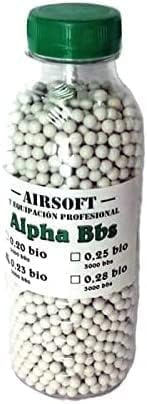 Botella de 3000 Bolas biodegradables Airsoft 6 mm 0,28 g Alpha BB Bio