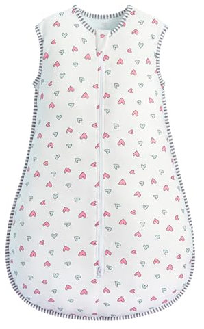Yphzmtz Babyschlafsack, Schlafsack Baby 6-12 Monate, Baumwolle Säugling ärmellose lüftig Wickeldecke für Jungen und Mädchen, 81cm (Herz)