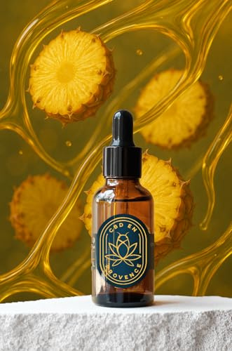 Huile de Chanvre Premium 20% Pressée à Froid | Huile de Graines de Chanvre Sativa | Formule Naturelle | Made in France | Soin Relaxant Corps et Massage | 10ml (20%) (Goût Ananas)