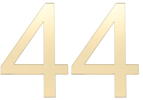 PATIKIL Numéros De Maison, 2 Pcs 4 Pouces Adhésif Acrylique Moderne Numéro De Maison Pour Extérieur Adresse Boîte Aux Lettres Porte Ferme Bureau Appartements Hôtel Chambre, Or (4)