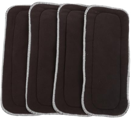 Healeved 4pcs Bamboo Charcoal Fiber Microfiber Absorbing Cloth Diaper Liners Inserts Washable Reusable for Newborn Nappy