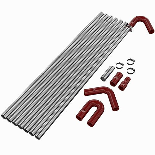 Red 25ft (7.5m) Gutter Vacuum Pole Kit Long Reach Drain Pipe & Gutter Cleaning System