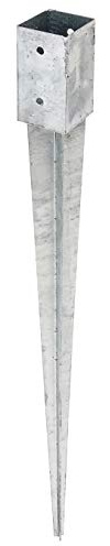 Alberts 211295 Ancre à enfoncer | pour poteau en bois rond ou carré | galvanisée à chaud | 71 x 71 mm | longueur totale 900 mm