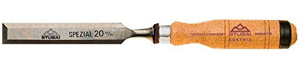 STUBAI Spezial Stemmeisen | schwedische Form | Klingenbreite 12 mm | Weißbuchen-Holzheft, polierte Fase | DIN 3139 | präzises Stechbeitel/Beitel für Holz | Profi-Qualität für Schreiner & Tischler
