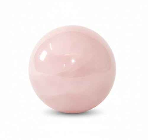 Jet International Cuarzo rosa 45-50 mm Bola Esfera Piedra preciosa A + Cristal tallado a mano Altar Curación Enfoque devocional Chakra espiritual Limpieza Metafísica
