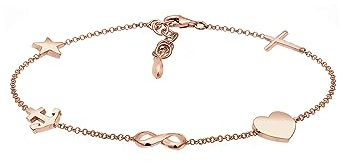 Elli Armband Damen Kreuz Herz Infinity Anker Stern in 925 Sterling Silber Rosé vergoldet