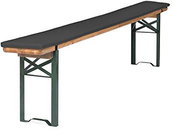 TexDeko® Bierbankauflage gepolstert 220x25x2cm waschbar mit Reißverschluss für Bierzeltgarnitur Härtegrad Mittelhart RG23 Bequeme Bankauflage zum selber aufziehen (Anthrazit wasserabweisend)