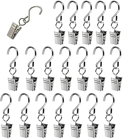 XINGSUI 20 Stück Metall Hängen Clip Haken, für Küche, Lagerraum und Garten