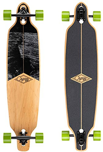 Osprey | Twin Tip Longboard 99,1 cm, komplettes Skateboard, 7-lagiges kanadisches Ahorn-Deck, für Kinder, Erwachsene und Anfänger, Cavity, mehrere Farben