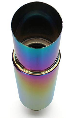 Riloer Silenciador de escape de carreras de auto de acero inoxidable, tubo de punta de extremo recto para la parte trasera