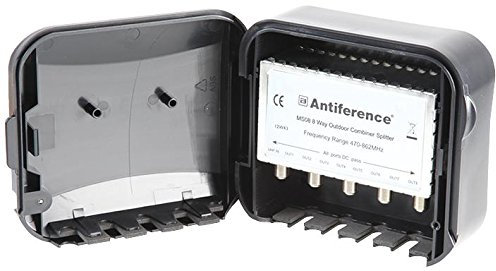 Masthead Splitter 8 Way LTE, Plug Type UK, Aerial/Satellite Amplifiers/Distribution Aerial Satellite Equipment, 1 Piece in Pack - MS08LTE