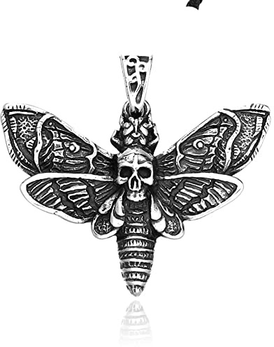 BlackAmazement Collier avec pendentif en acier inoxydable 316L - Motif tête de mort - Pour homme - Style gothique, Anhänger mit Kette, Acier inoxydable