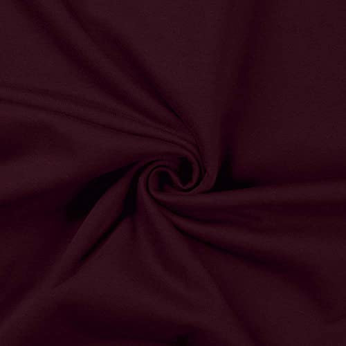 French Terry Stoff - Sommersweat, Bordeaux als Meterware zum Nähen, 50 cm